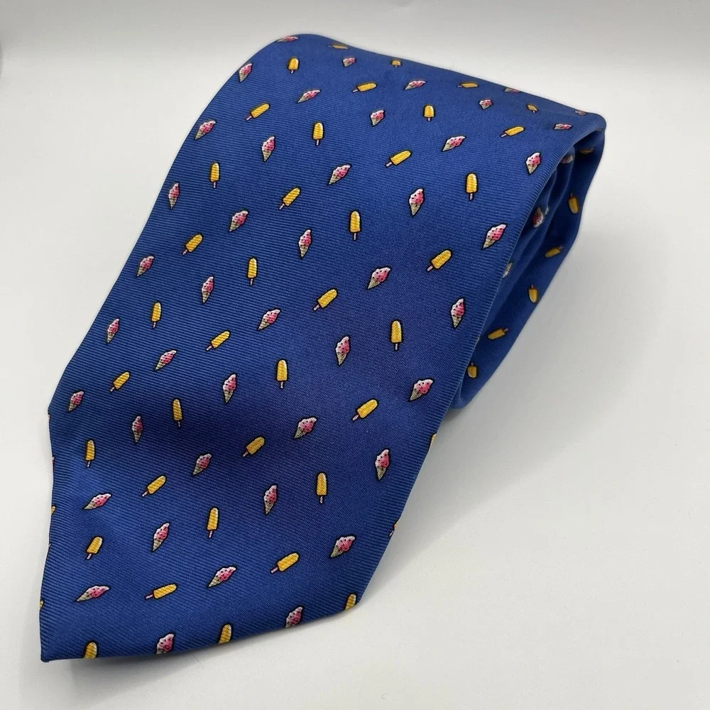 BROOKS BROTHERS PROUDLY MADE IN NEW YORK - Silk Tie ICE CREAM